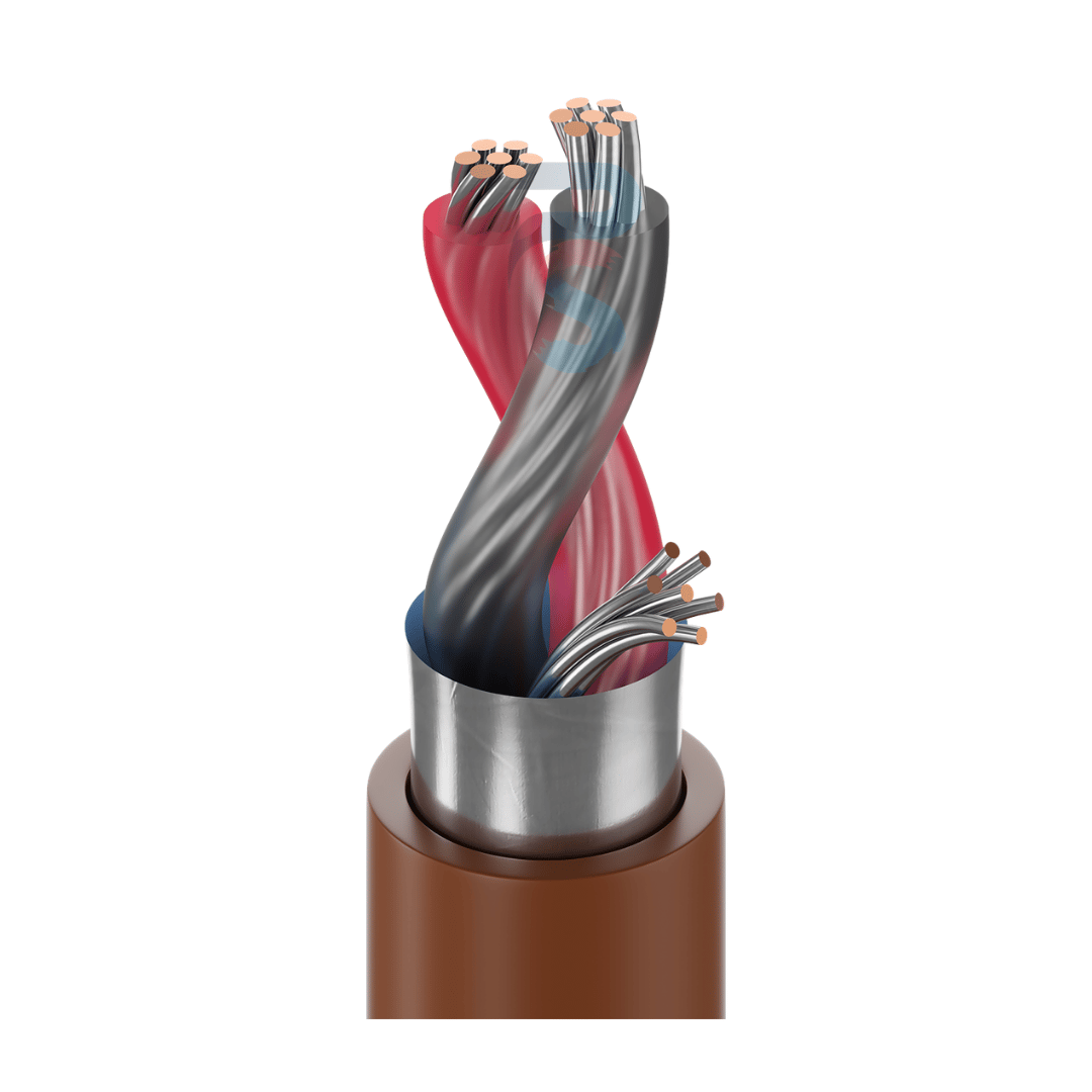 Belden 9451P, 22 AWG 1-Pair Shielded Plenum Audio Cable